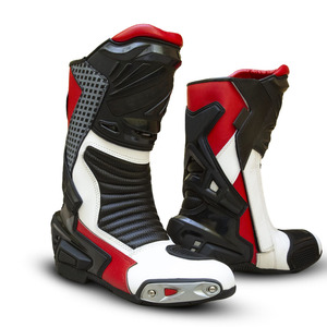 Chaussures de course à moto professionnelles légères de bonne qualité, imperméables en cuir PU, bottes de moto de course sur mesure - Product Image 1