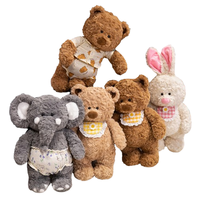 Jouets en peluche mignons, ours en peluche/éléphant/lapin en coton PP super doux, coussin anti-stress pour enfants, cadeaux