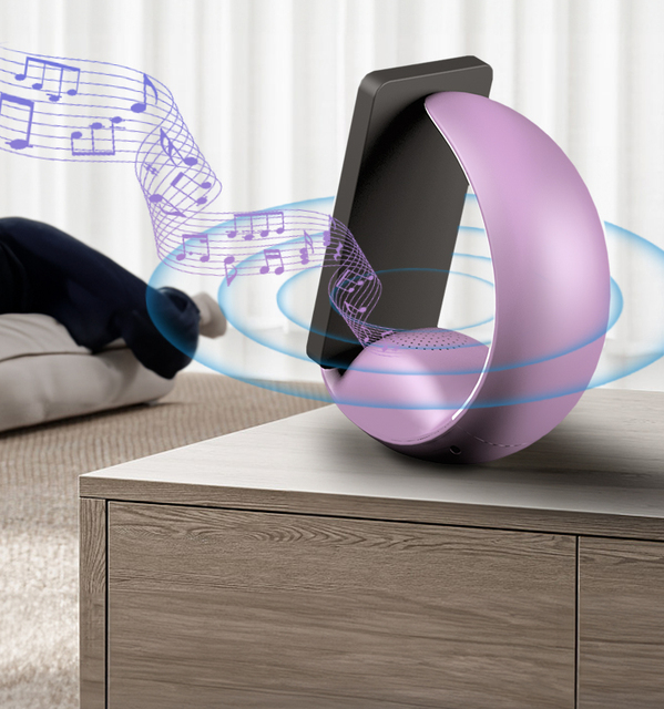 Cute Creative Moonlight Led Nightlight Bass Portable Desktop C-Shape Bt Speaker