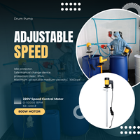 Pompe à fût électrique PPHT 70 cm, moteur à vitesse variable 220 V, 0-10000 tr/min, débit 165 L/min, hauteur de refoulement 10 m, transfert de produits chimiques acides et alcalins 80 ℃