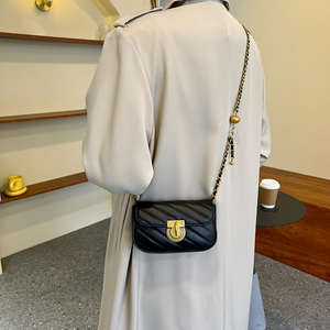 New popular women's lacquered PU material pure pattern crossbody <b>bag</b> - Product Image 4