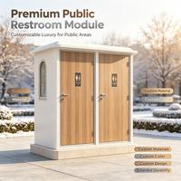 Toilettes portables en acier à plusieurs compartiments incurvés avec douche et lavabo, écologiques, couleur personnalisée, cabine sanitaire urbaine