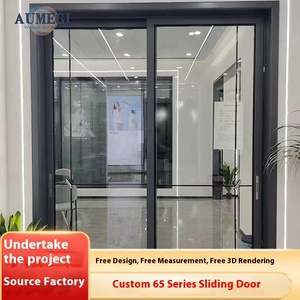 CE chứng nhận hai Bảng điều khiển ba Bảng trượt phân vùng cửa phòng khách nội thất cực kỳ hẹp hợp kim nhôm kính không thấm nước - Product Image 2