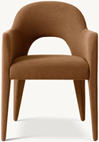 Fauteuil de salle à manger rembourré, chaise de salle à manger en tissu à dossier incurvé avec pieds coniques, chaise d'appoint moderne pour restaurant et maison