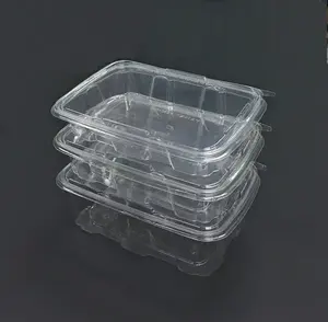 1 파운드 샐러드 허브 양상추 잎 포장 상자 용 투명 RPT PET 조개 물집 용기