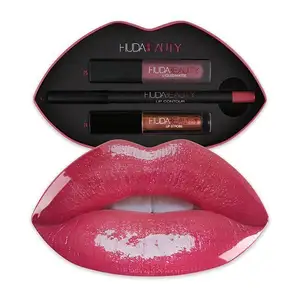 Custom Printed Cosmetaic Gift Empty Metal Lip Shape Tin Box Packaging Cosmetic Tin Containers
