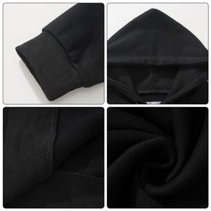 Sweat-shirts à capuche personnalisés pour hommes, style streetwear, motif uni, broderie logo en relief, vente en gros - Product Image 5