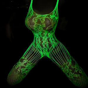 King mcgreen <span class=keywords><strong>Star</strong></span> ชุดชั้นในเซ็กซี่เรืองแสงสำหรับผู้หญิงชุดบอดี้สูทตาข่ายเร้าอารมณ์ถุงน่องแบบเต็มตัวถุงน่องตาข่ายยืดหยุ่นแบบเปิดเป้า - Product Image 1