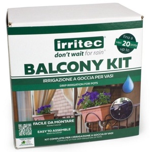 Kit d'irrigation complet pour balcon extérieur, 20 points d'irrigation goutte à goutte en plastique Irritec pour jardin, serre, arrosage des plantes - Product Image 1
