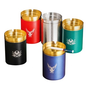Car Stainless Steel Double Ashtray Tabletop Ashtray Creative