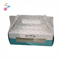 Emballage de biscuits 3d en papier pour enfants, boîte de cuisson pour gâteaux et biscuits, cadeau de noël, saint valentin, Dessert, Pizza, donuts, avec fenêtre, vente en gros