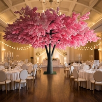 Nouveaux produits grand arbre à fleurs 4.2m de haut et 4.6m de large arbre à fleurs de cerisier artificiel Orange complet pour décor de restaurant intérieur