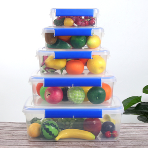 Kitchen plastic clear stackable storage containers refrigerator organizer food fridge bins for various places