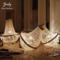 Lustre LED doré moderne pour décoration, directement de l'usine JINDY, idéal pour les mariages