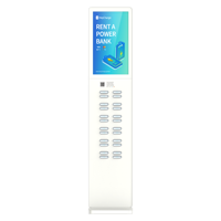 Pantalla LCD para Kiosco Publicitario, Estación de Alquiler de Power Banks de 24 Ranuras para Centros Comerciales, Visualización de Gráficos Animados, CMS Basado en la Nube