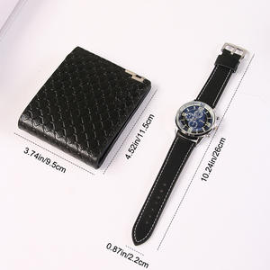 Set Regalo Raffinato per <span class=keywords><strong>Uomo</strong></span> con Portafoglio e Orologio per la Festa del Papà, San Valentino o Regalo Aziendale per Eventi Speciali - Product Image 3