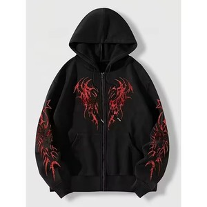 Felpa con Cappuccio e Zip per <span class=keywords><strong>Uomo</strong></span>, Traspirante, Casual e alla Moda, con Stampe Colorate in Stile Hip-hop da Strada, Abbigliamento Sportivo Maschile - Product Image 5