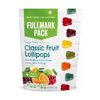 Op maat bedrukte suikervrije fruitlollipop snoepstand-up pouch voor snackverpakkingen
