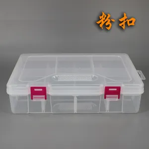 D006 Double-layer 8-grid Pp Transparent Bead Box Sticker Stationery Jewelry Storage Plastic Packing Box