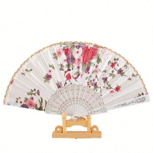 Abanicos Plegables Florales para Mujeres y Niñas, Estilo Español para Bodas, 23x42cm, Multicolores, Duraderos, Portátiles, de Plástico - Product Image 3