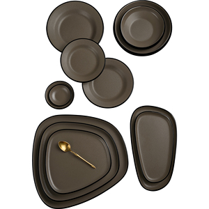 Stoviglie in Melamina Black Rock e Black Rock Grigio Cocco - Piatti in Melamina Beige Cocco per <span class=keywords><strong>Horeca</strong></span> - Product Image 4