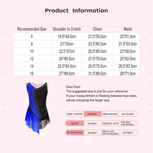 Mono de patinaje artístico con diamantes de imitación para niños de 6 a 16 años, ropa de entrenamiento para niñas, ropa de gimnasia - Product Image 6