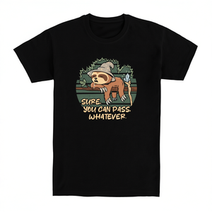 T-shirt Slothdalf nera a maniche corte con design grafico unisex per adulti taglia M - Product Image 2