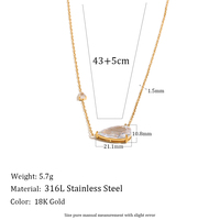 Collier en acier inoxydable plaqué or 18 carats avec pendentif zircon œil de cheval, design de niche haut de gamme, mode européenne et américaine