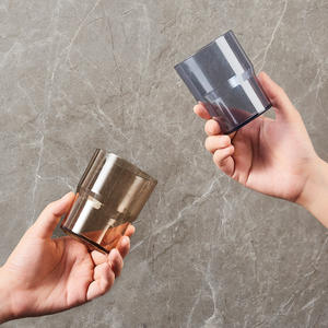 ที่วางแก้วติดผนังแบบใสสำหรับแปรงสีฟันและน้ำยาบ้วนปาก ที่จัดระเบียบห้องน้ำพลาสติกพร้อมแก้วสามสี - Product Image 5