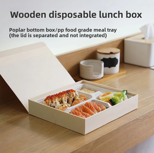 Estick Offre Spéciale : Boîte à emporter <span class=keywords><strong>rectangulaire</strong></span> classique japonaise en plastique et <span class=keywords><strong>bois</strong></span>, Plateau de restauration rapide, Emballage pour sushis - Product Image 5