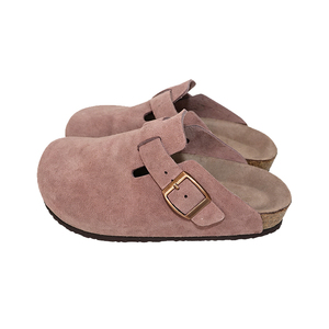 Women's Suede Cork Sole Clogs Buckle Strap <b>Closed</b> <b>Toe</b> <b>Mules</b> Soft Comfort Slip On Casual Shoes - Product Image 4