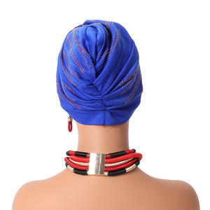 En gros 2024 Nouvelle Arrivée Dames Strass Headtie Mode Plaine Twist Perlé <span class=keywords><strong>Chimio</strong></span> Cancer Headwrap Femmes Africain Turban Cap - Product Image 3