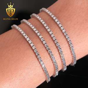 Hot Sale Pass <strong>Diamond</strong> <strong>Tester</strong> 2mm Iced Out Luxury <strong>Moissanite</strong> <strong>Diamond</strong> Tennis Chain S925 <strong>Moissanite</strong> Chain Necklace&amp;Bracelet GRA - Product Image 2