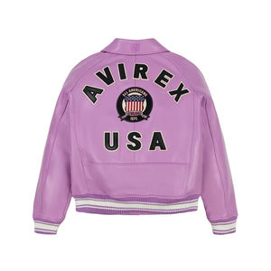 Chaqueta de Cuero Avirex con Forro Cálido para Hombre, Chaqueta de Moda con Cierre de Cremallera - Product Image 5