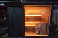 Sauna extérieur en cèdre rouge pour 6 personnes avec chauffage électrique, bain de vapeur et spa, idéal pour la relaxation