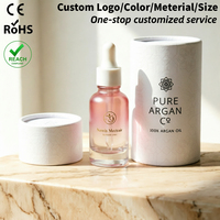 Flacon compte-gouttes rond en verre givré mat jaune personnalisable de 1 oz, 15 ml, 20 ml, 30 ml pour emballage de sérums cosmétiques et d'huiles essentielles pour soins de la peau