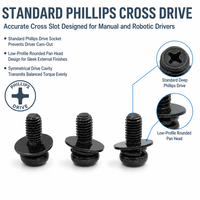 Garantie de livraison ponctuelle Vis SEMS personnalisées en zinc noir 10mm 15mm 20mm à tête cylindrique Phillips pour boîtier de commande