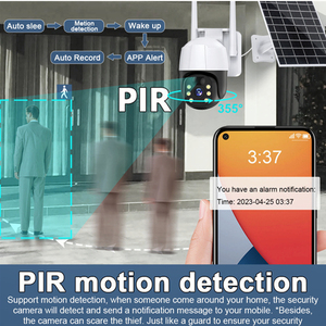 3MP al aire libre inalámbrico 4G/Wifi con energía solar 1080p HD IP CCTV cámara de seguridad <span class=keywords><strong>V360pro</strong></span> con almacenamiento de datos en la nube para uso doméstico - Product Image 4