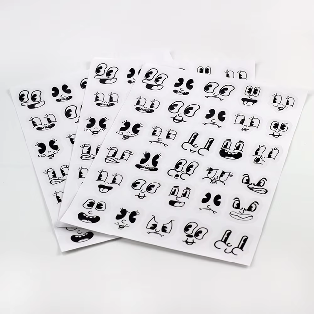 Custom Design Personalized Cool Cute Emojy Paper Transparent Sticker for Teens Phone Cup Notebook DIY Decor Label