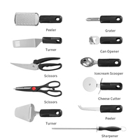 Ensemble de 25 couteaux de cuisine avec étui en cuir de crocodile, manche en acier inoxydable et PP, couteau de chef, couteau à steak, couteau utilitaire, bloc de rangement, coffret cadeau OEM