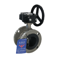 RDNT katup kupu-kupu Flanged Grade Industri SS304 dengan cakram segel EPDM