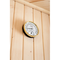 Sauna Sec Moderne Personnalisé Sunrans en Bois Massif pour 4 Personnes avec Poêle à Vapeur, Porte en Verre Trempé et Panneau de Commande Informatisé
