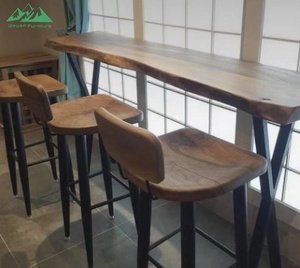 Barra de Bar Moderna <span class=keywords><strong>y</strong></span> Ecológica de Madera Maciza WAyon para Tienda de Té con Leche, con Mesa <span class=keywords><strong>Alta</strong></span> <span class=keywords><strong>Estrecha</strong></span> <span class=keywords><strong>y</strong></span> Sillas/Taburetes Largos - Product Image 6
