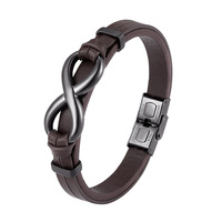 Bracelet cuir symbole infini homme, tressé fait main, bijou polyvalent personnalisé