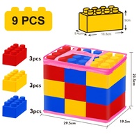 Jeu de Blocs de Construction Géants en Plastique 3 Couleurs pour Enfants, Briques de Construction Empilables, Jouet Éducatif pour les Tout-Petits, 9 Pièces