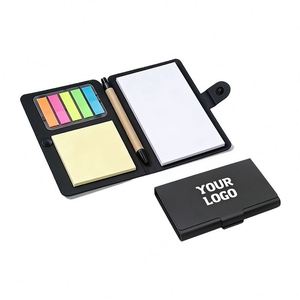 สมุดโน้ตปกคราฟท์พิมพ์โลโก้ตามสั่งขายส่ง OEM พร้อมปากกาและแผ่นโน้ตแบบมีกาวในตัว สำหรับของขวัญส่งเสริมการขายทางธุรกิจ - Product Image 1