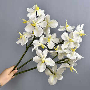 Orchidée réaliste à 7 têtes, toucher naturel, pour décoration de mariage et de cérémonie de remise des diplômes, matériel floral paysager, soie imprimée en 3D, <span class=keywords><strong>Vanda</strong></span> - Product Image 3