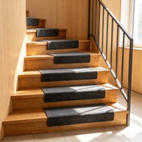Tapis d'escalier antidérapants autocollants de luxe, lavables et silencieux, pour escaliers en bois à la maison