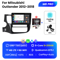 M6 PRO Android 12 2K QLED écran tactile autoradio pour Mitsubishi Outlander 2012-2018 voiture lecteur DVD sans fil
