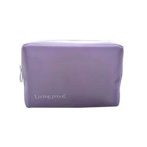 Eco Vriendelijke Paars Jelly Pvc Cosmetische Zak Plastic Rits Make-Up Beauty Pouch Custom Vrouwen Vanity Bag